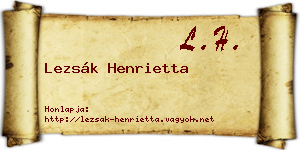 Lezsák Henrietta névjegykártya