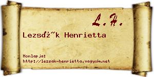 Lezsák Henrietta névjegykártya