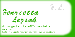 henrietta lezsak business card